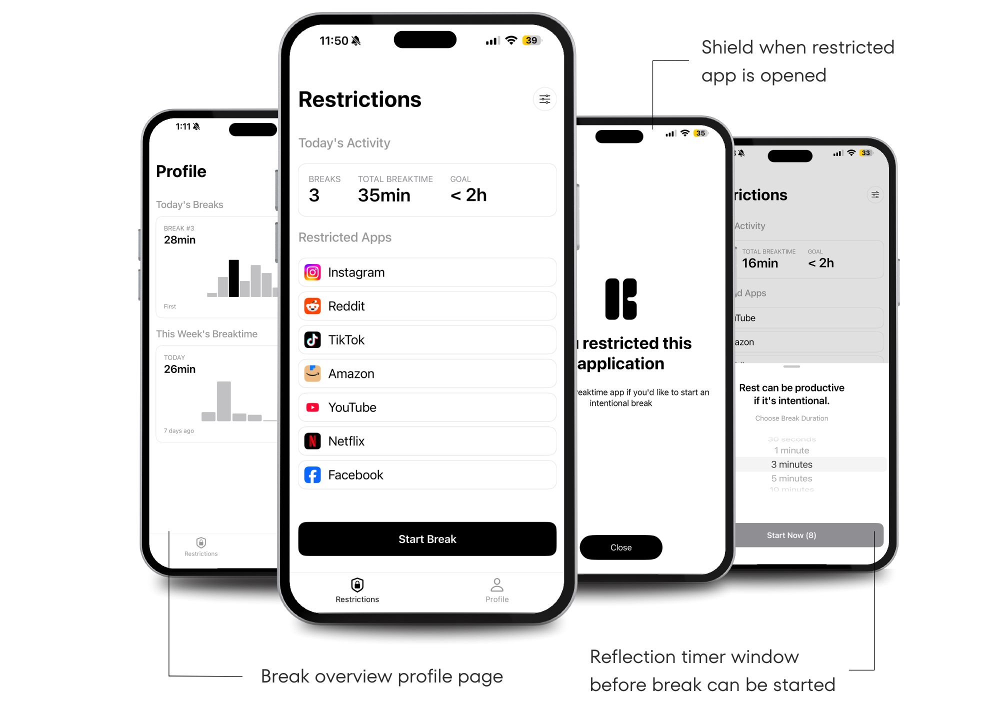 Breaktime App Mockup